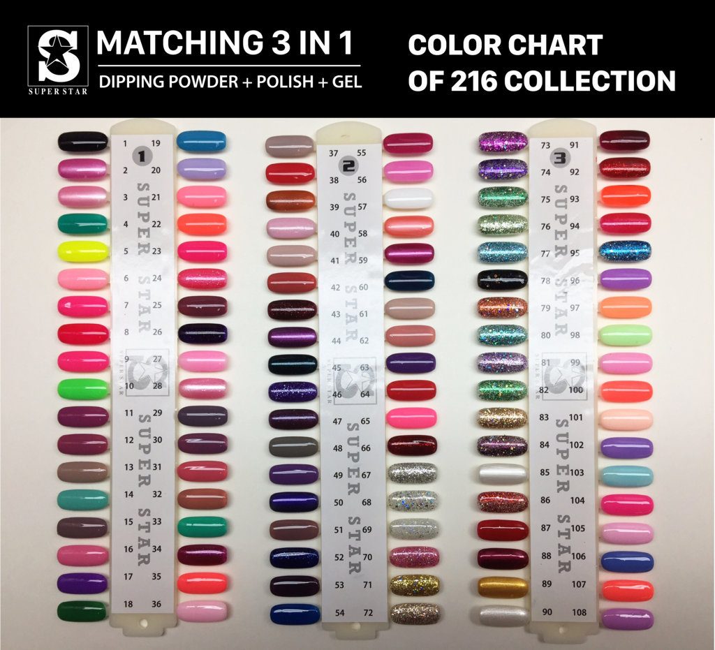 Nail Dip Powder Color Chart