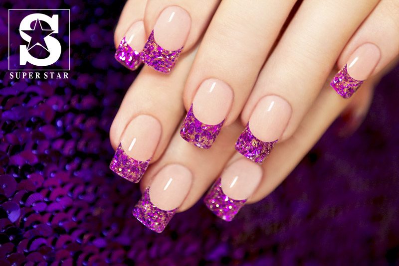 Challenge with the purple color on nail designs