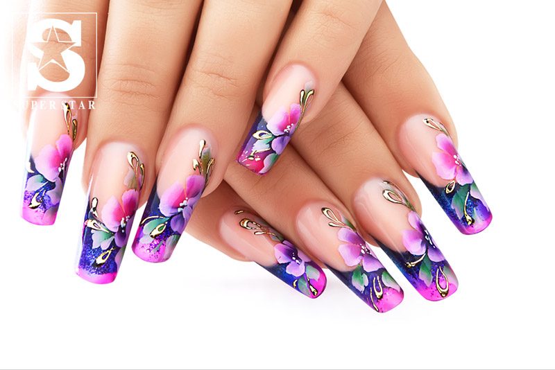 Challenge with the purple color on nail designs